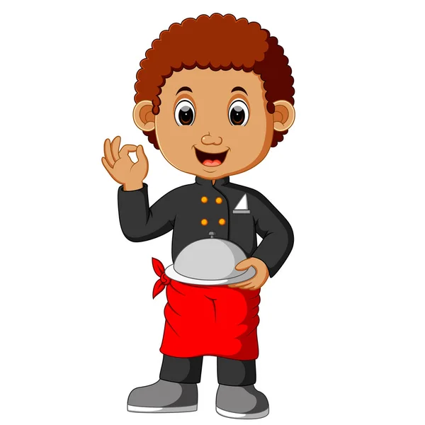 男孩的厨师卡通 — 图库矢量图片