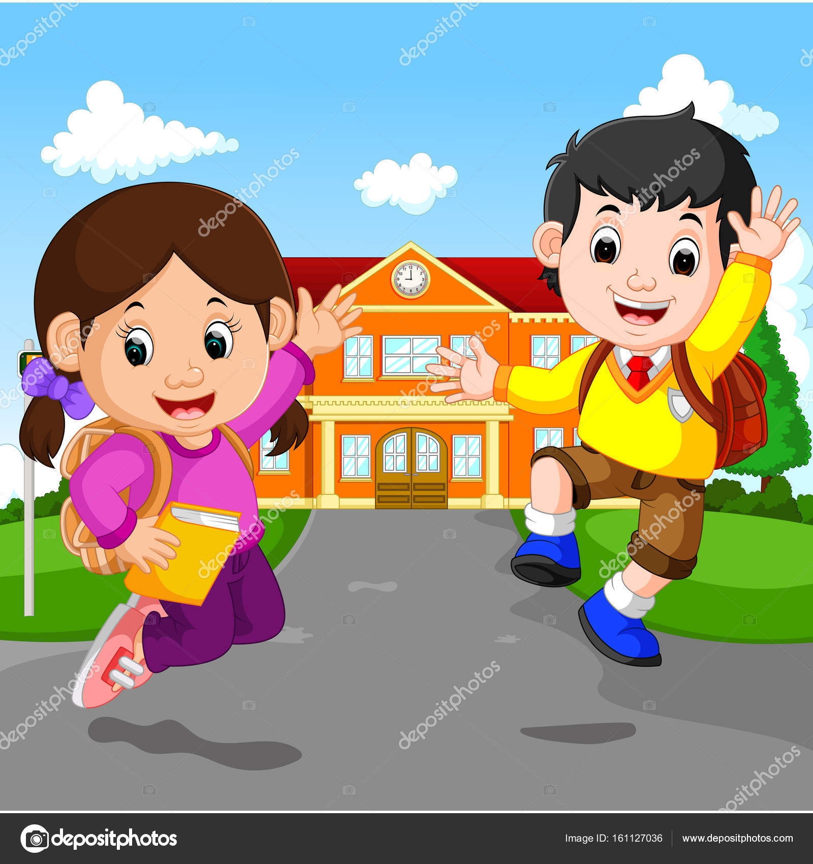 48+ Felices Niños Estudiantes Animados Background