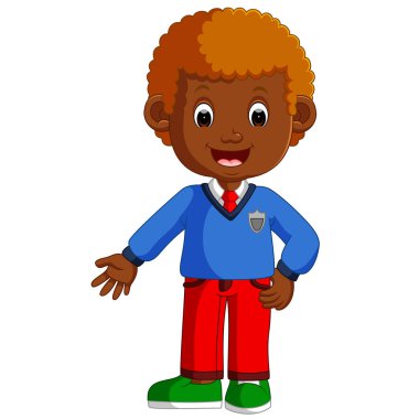 Sevimli çocuk çizgi film iyi poz