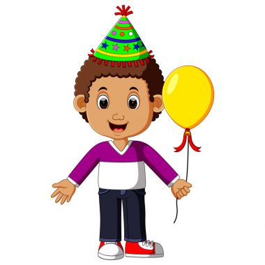 Çocuk holding balonlar