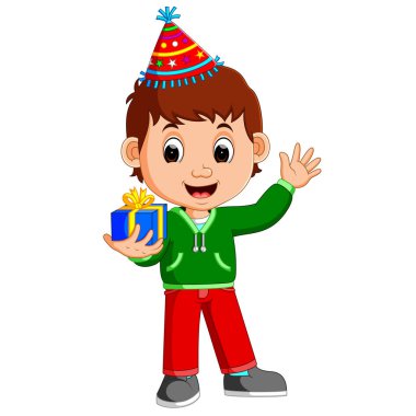 doğum günü hediyeleri tutan çocuk