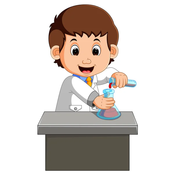 Scientist working in the lab — Stock Vector