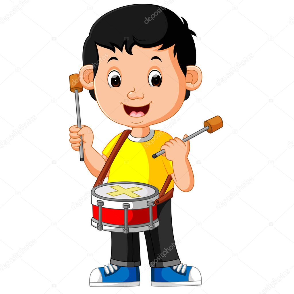 Kid Playing with a Drum