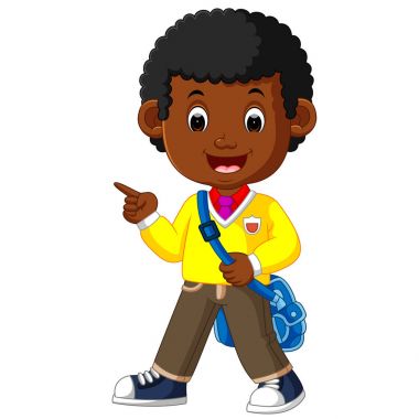 sevimli çocuk gitmek için okul çizgi film