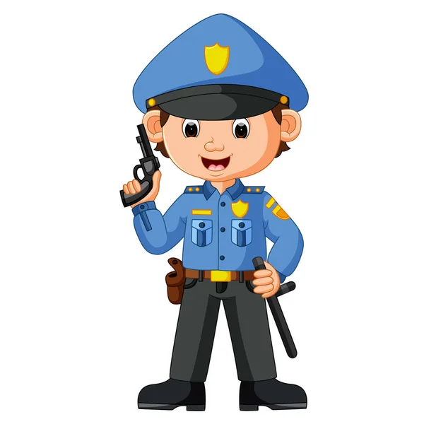 Lindo policía de dibujos animados — Vector de stock