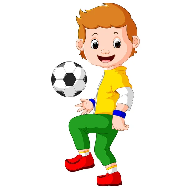 漫画の男子サッカー選手 — ストックベクタ