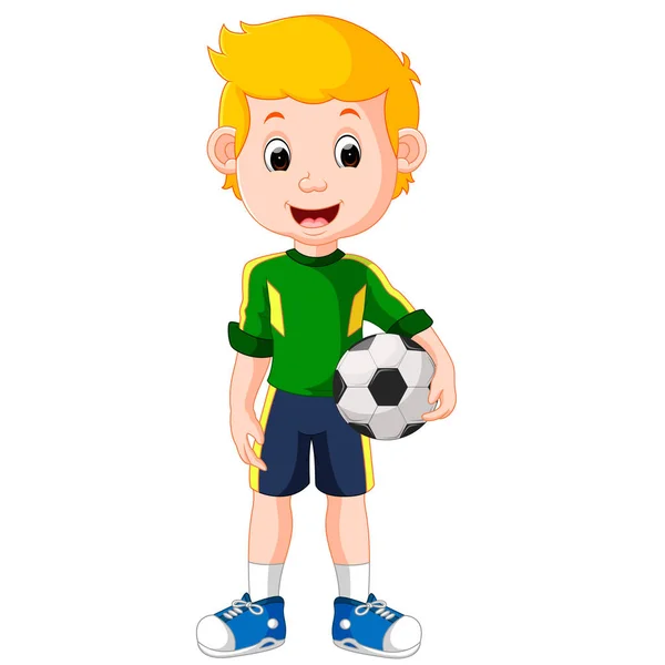 Dibujos animados jugador de fútbol masculino — Vector de stock