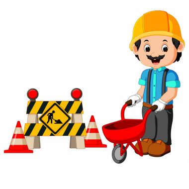 çalışan inşaat işareti ile