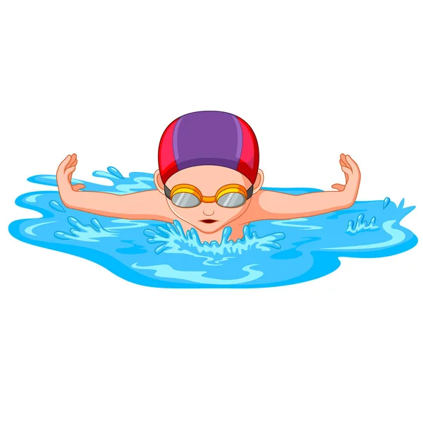 Nadadores durante la natación para la competición deportiva — Vector de stock