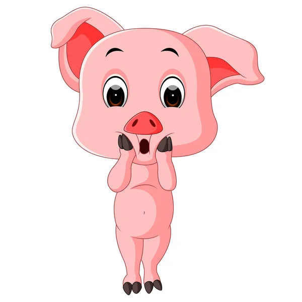 Bonito bebê porco desenhos animados — Vetor de Stock