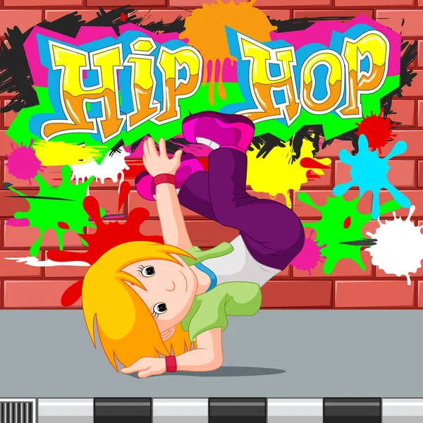 Crianças dançando hip hop — Vetor de Stock