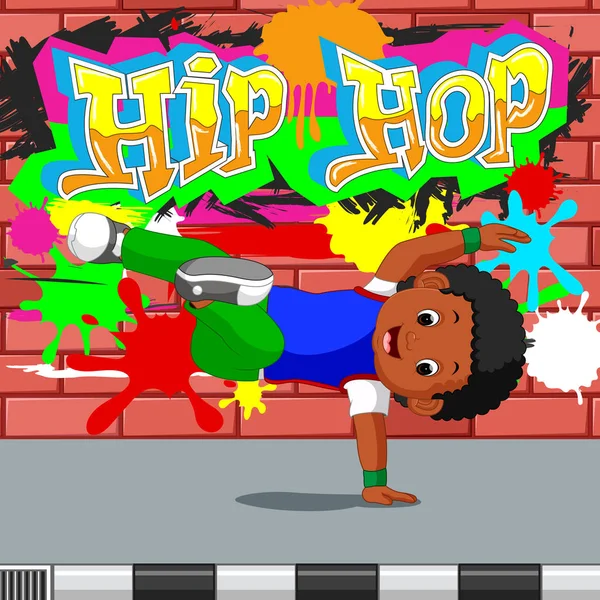 Enfants dansant hip hop — Image vectorielle