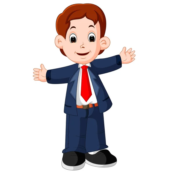 Business man cartoon presenteren — Stockvector