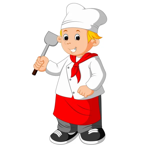 Chef exploitant spatule — Image vectorielle