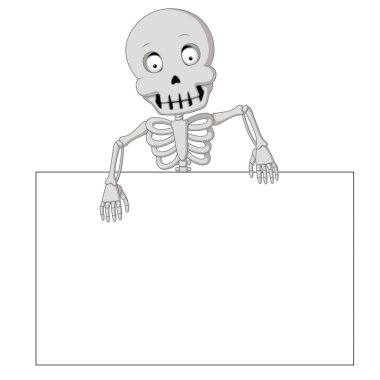 Boş işareti karikatür komik insan iskeleti