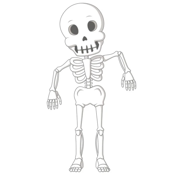 Cartoon funny human skeleton dance — Stock Vector