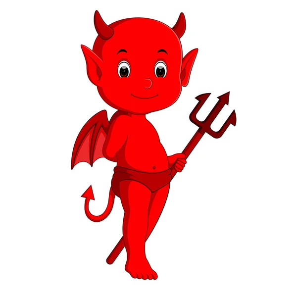 Desenho animado do diabo bonito — Vetor de Stock