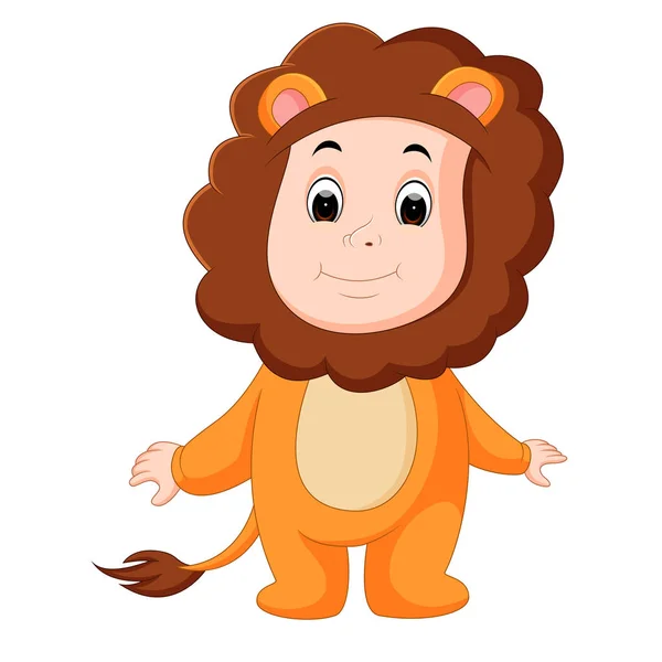 Bébé mignon portant un costume de lion — Image vectorielle