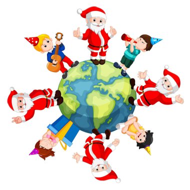 Mutlu Noel Baba ve çocuklar