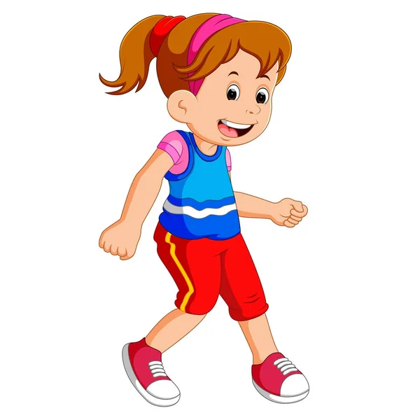 Mała dziewczynka tańczy sama — Wektor stockowy