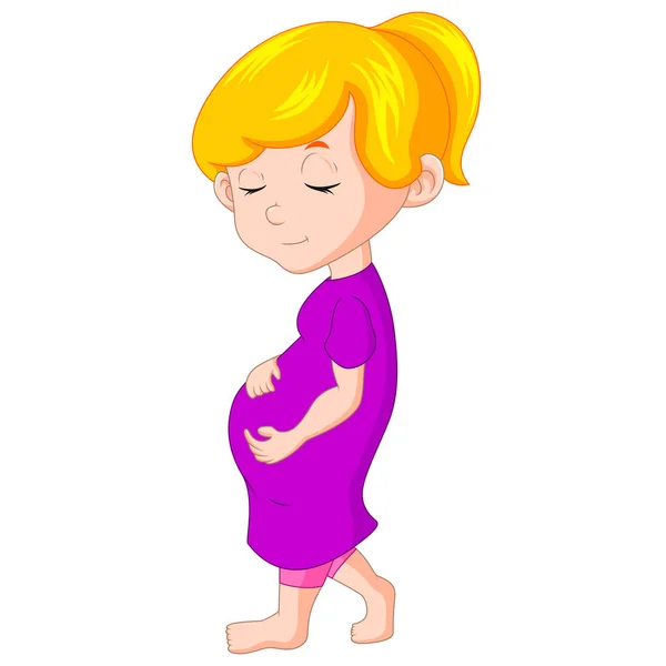 Souriant mignon femme enceinte — Image vectorielle