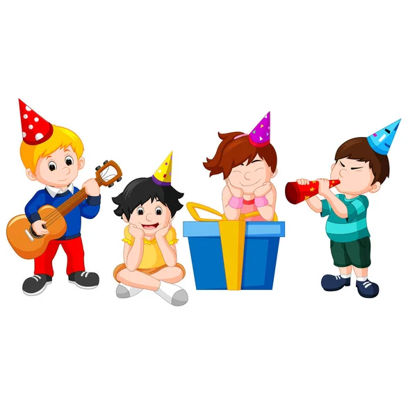 Çocukların doğum günü partisi — Stok Vektör