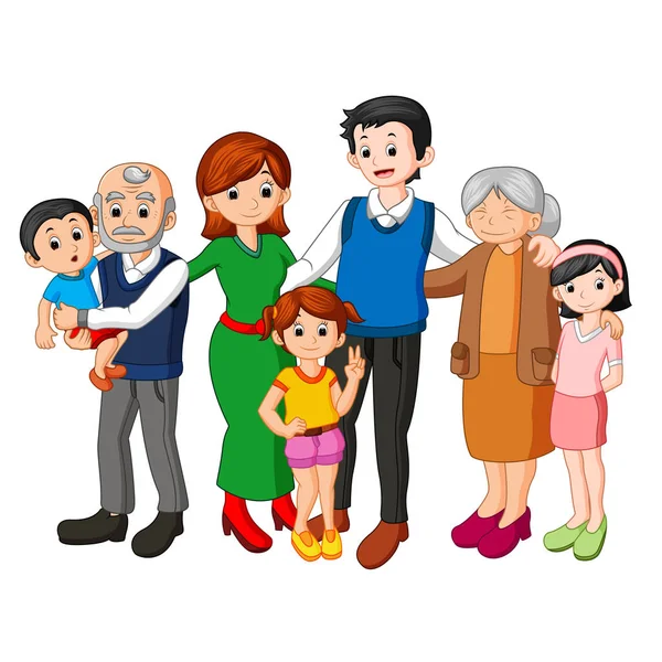 Big family together — Stock Vector