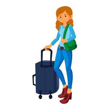 genç kadın turistlerle seyahat çantası