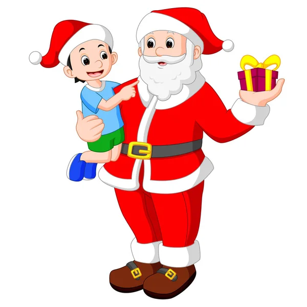 Santa Claus Con Niños — Vector de stock