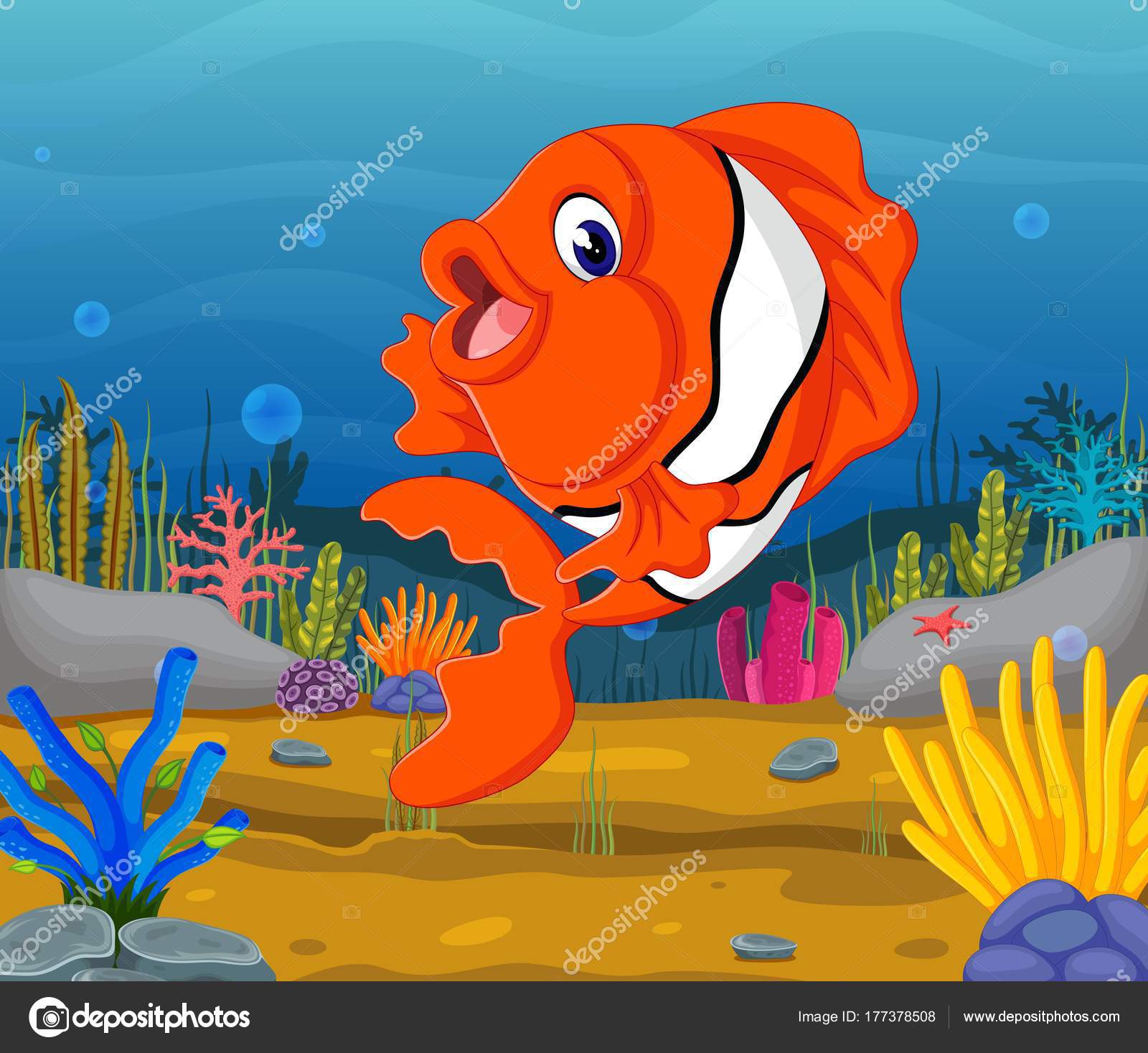 Cute Fish Cartoon Sea Stock Vector Image by ©hermandesign2015@  #177378508