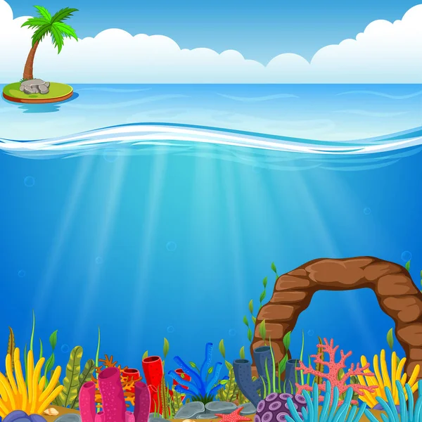 Підводна Сцена Тропічним Кораловим Рифом — стоковий вектор