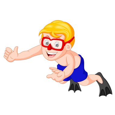 şnorkel ve dalış şirin çocuk