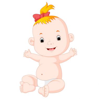 Sevimli çizgi şirin bebek