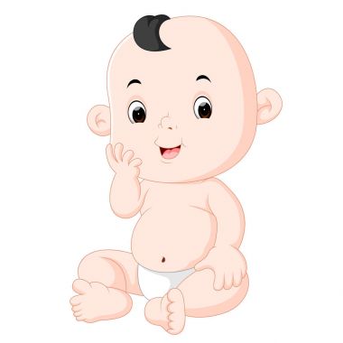 Sevimli çizgi şirin bebek