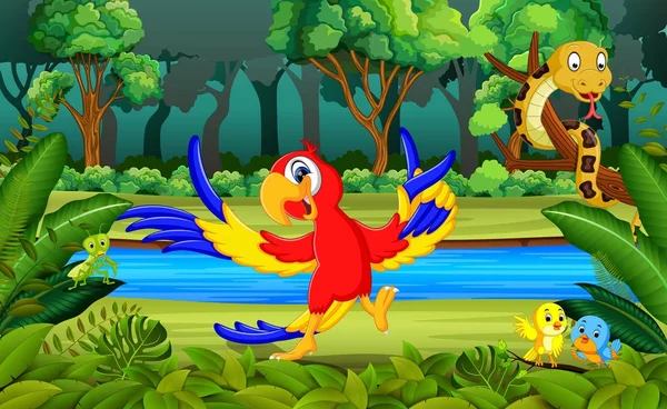 Parrot in the forest