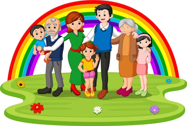 Familia Parque Día Del Arco Iris — Vector de stock