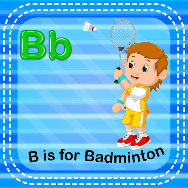 Flashcard Letter Voor Badminton — Stockvector