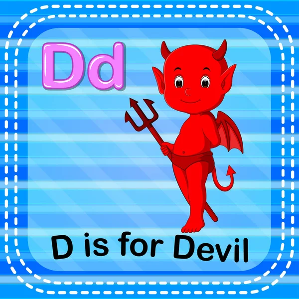 Flashcard Γράμμα Είναι Για Διάβολο — Διανυσματικό Αρχείο