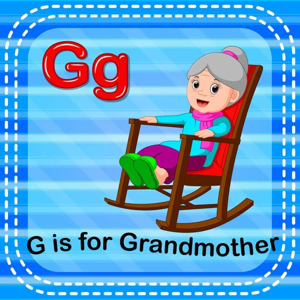 Flashcard Letter Voor Grootmoeder — Stockvector
