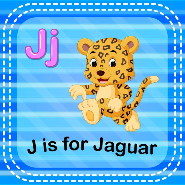 Flashcard Jaguar Için Harftir — Stok Vektör