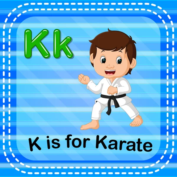 Lettera Della Flashcard Karate — Vettoriale Stock