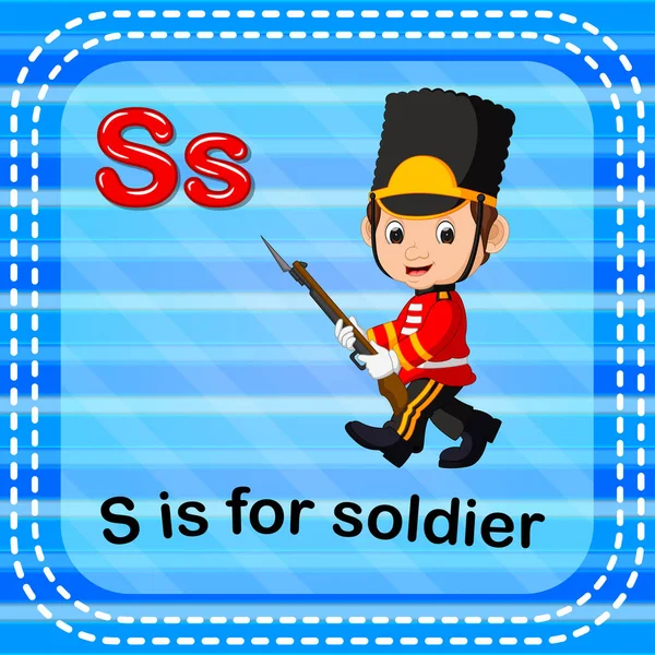 Flashcard Bokstaven För Soldat — Stock vektor