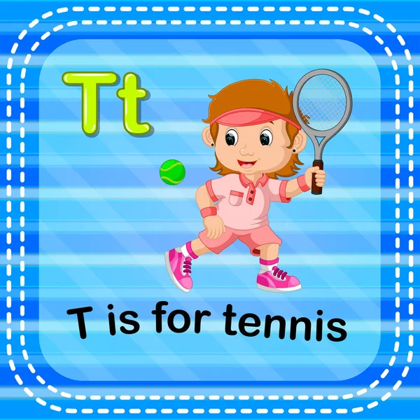 Flashcard Letter Voor Tennis — Stockvector