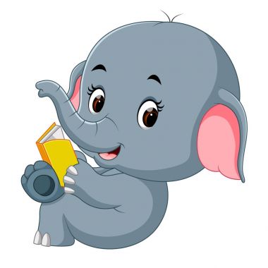 Sevimli fil bir kitap okuma.