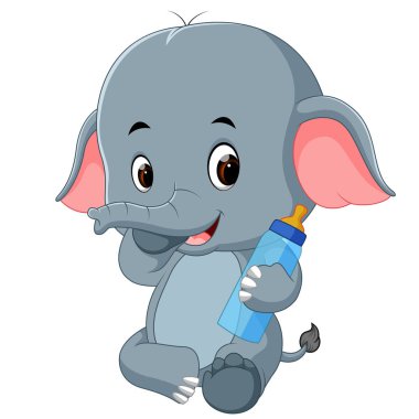 bebek fil süt şişesi ile