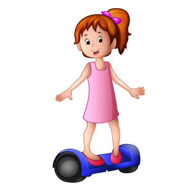 genç kız bir elektrikli scooter sürme