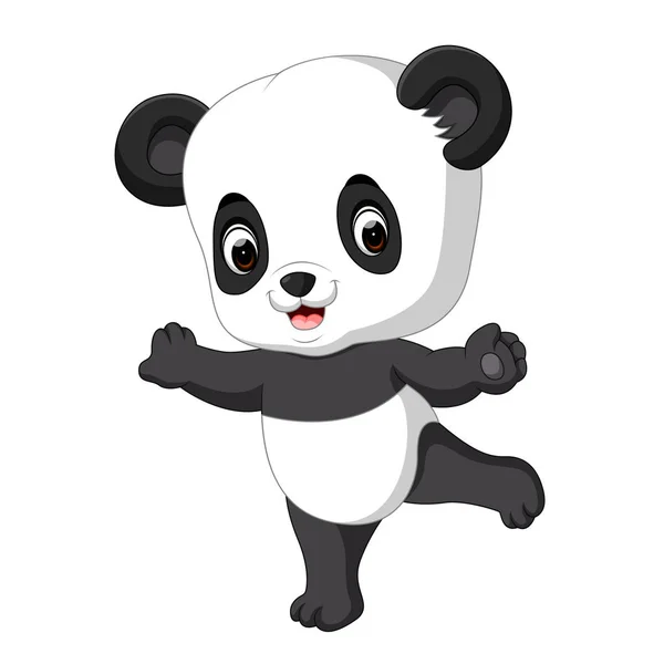 Lindo Divertido Bebé Panda — Vector de stock