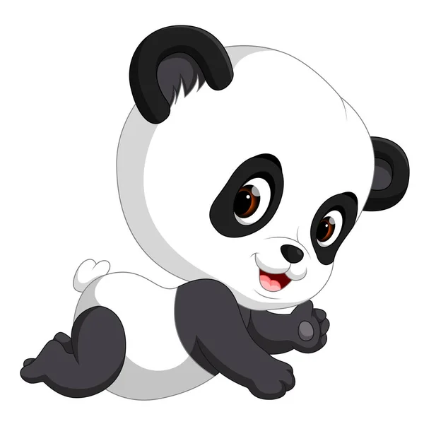 Lindo Divertido Bebé Panda — Vector de stock