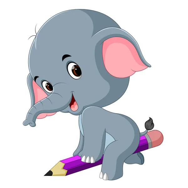 Cartoon elephant happy with a pencil Vector Art Stock Images | Depositphotos Cartoon elephant happy with a pencil Vector Art Stock Images | Depositphotos