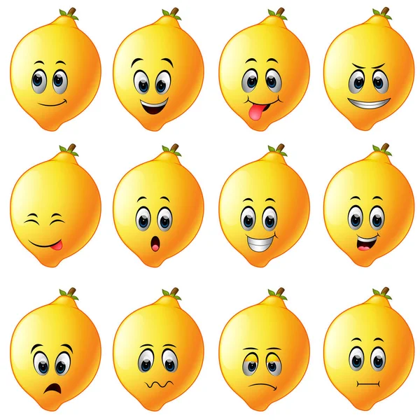 柠檬与不同的图释 — 图库矢量图片